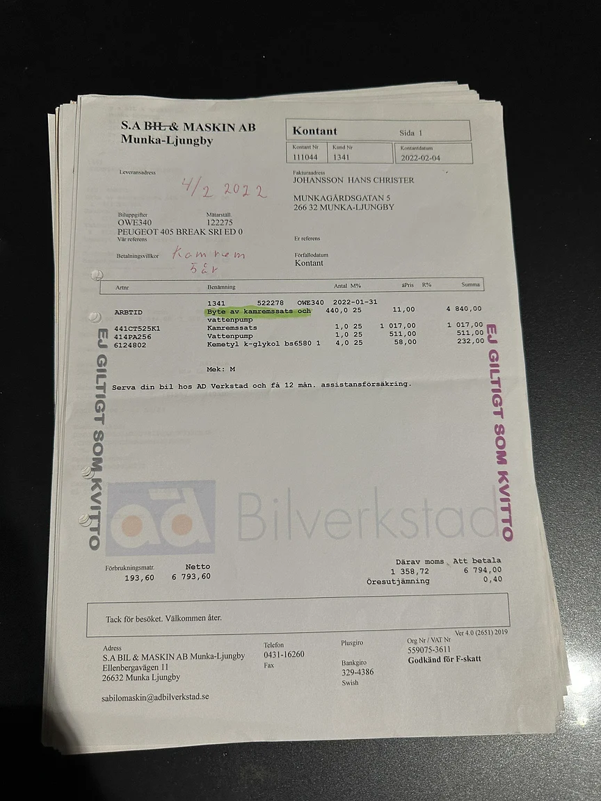 Documentation for 1991 Peugeot 405 Break SRI (11)