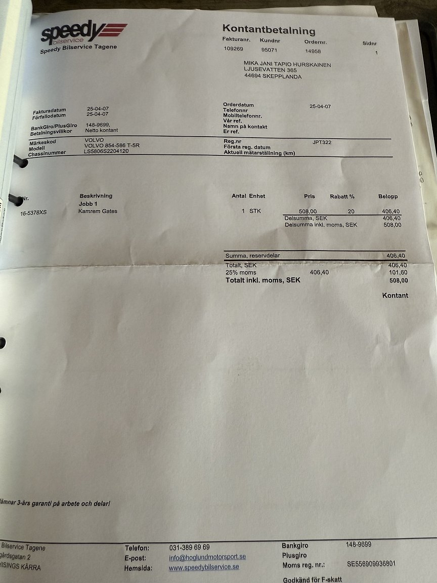 Documentation for 1995 Volvo 850 T-5R