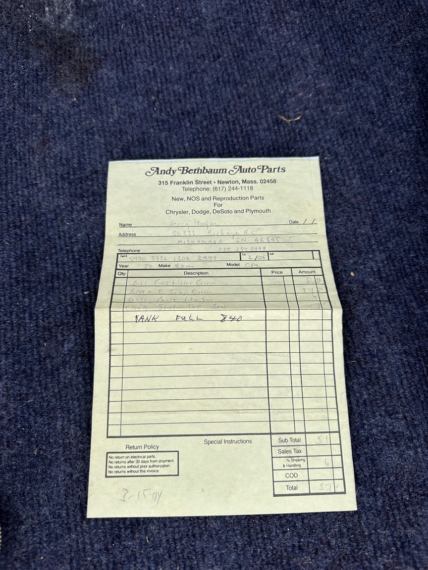 Dokumentation för 1939 Plymouth Road king P8 Coupe  (10)