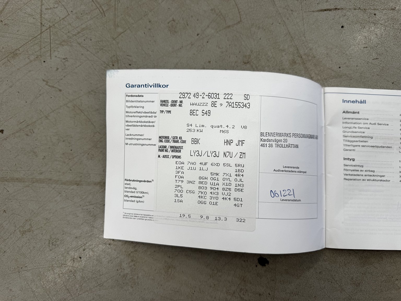 Documentation for 2007 Audi  S4 quattro 4.2 V8 manuell