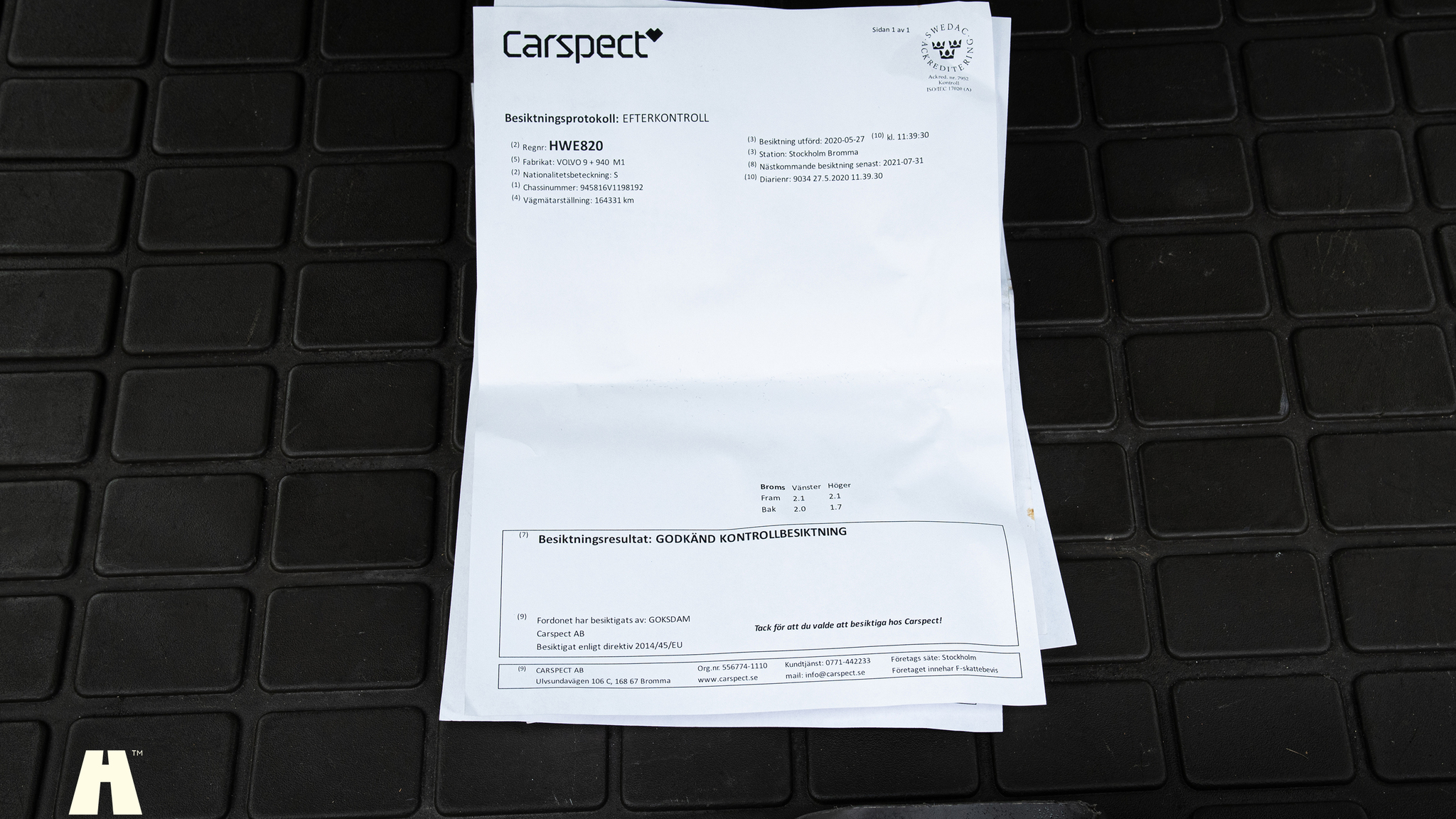 Documentation for 1997 Volvo 945 