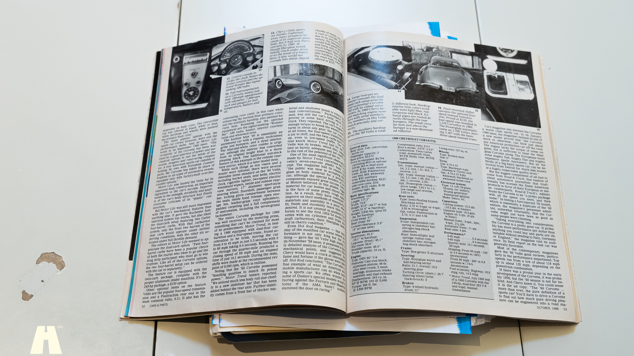 Documentation for 1960 Chevrolet Corvette