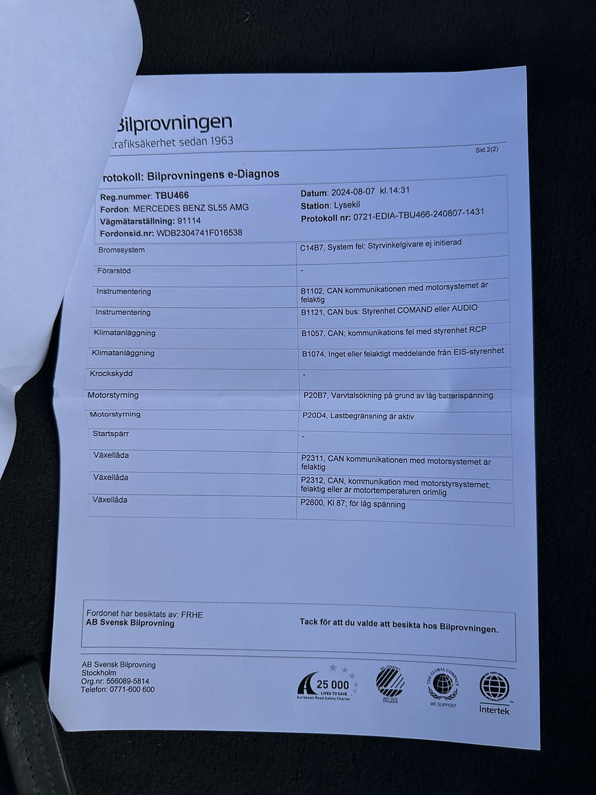 Documentation for 2002 Mercedes SL 55 AMG