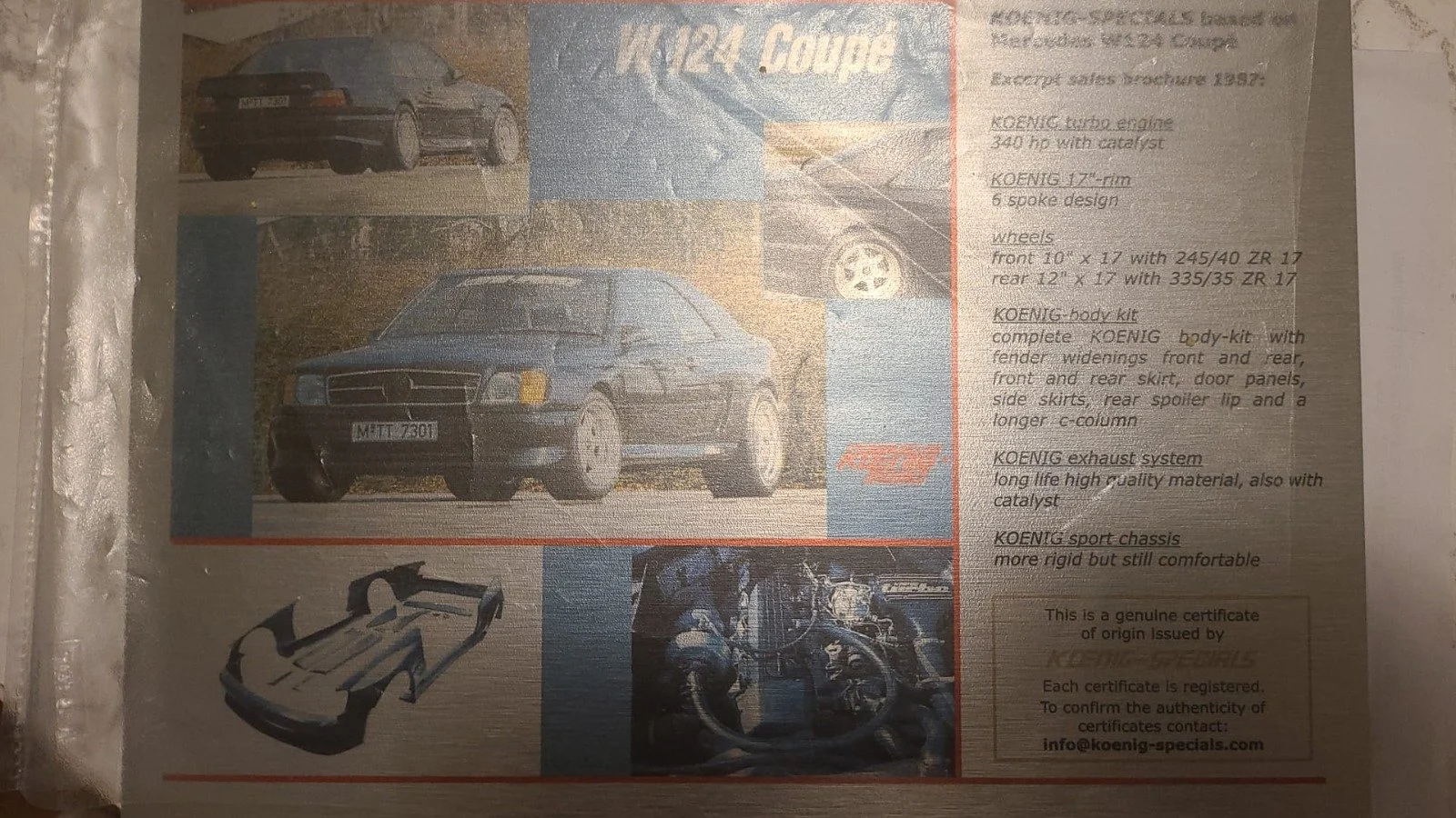 Dokumentation för 1989 Mercedes Benz 300 CE Coupé 1989 Koenig Specials (6)