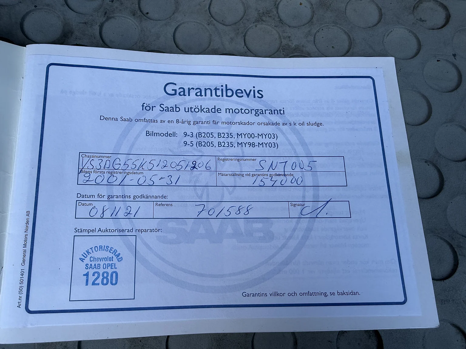 Dokumentation, 2001 SAAB 9-3 Aero (12)