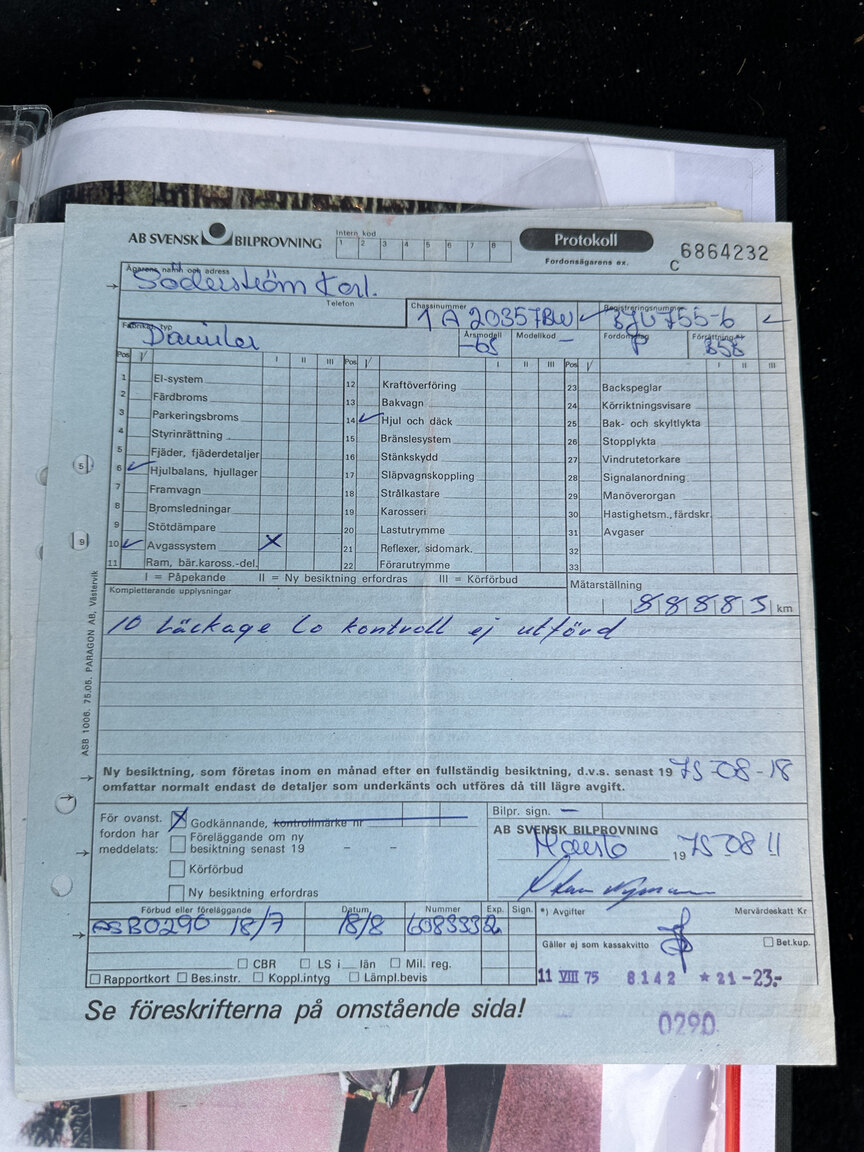 Documentation for 1965 Daimler 250 V8