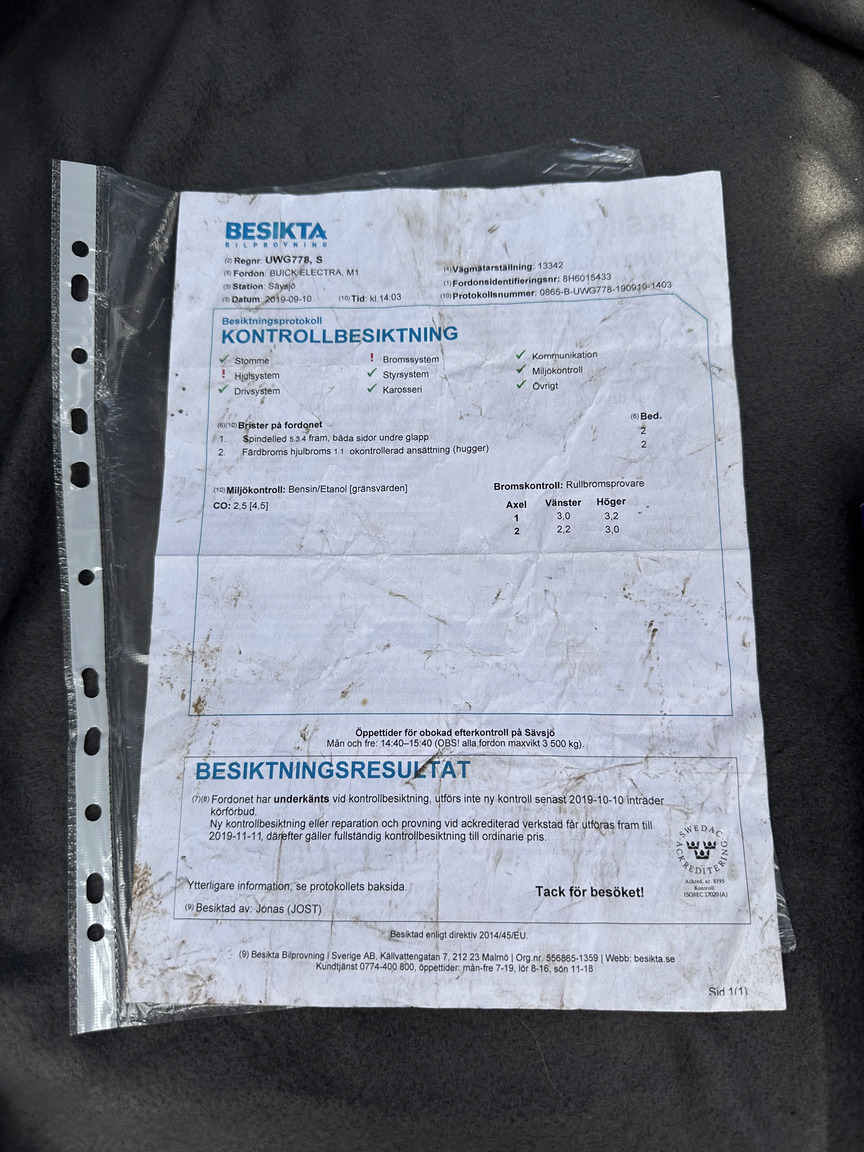 Documentation for 1961 Buick Electra 225 cab