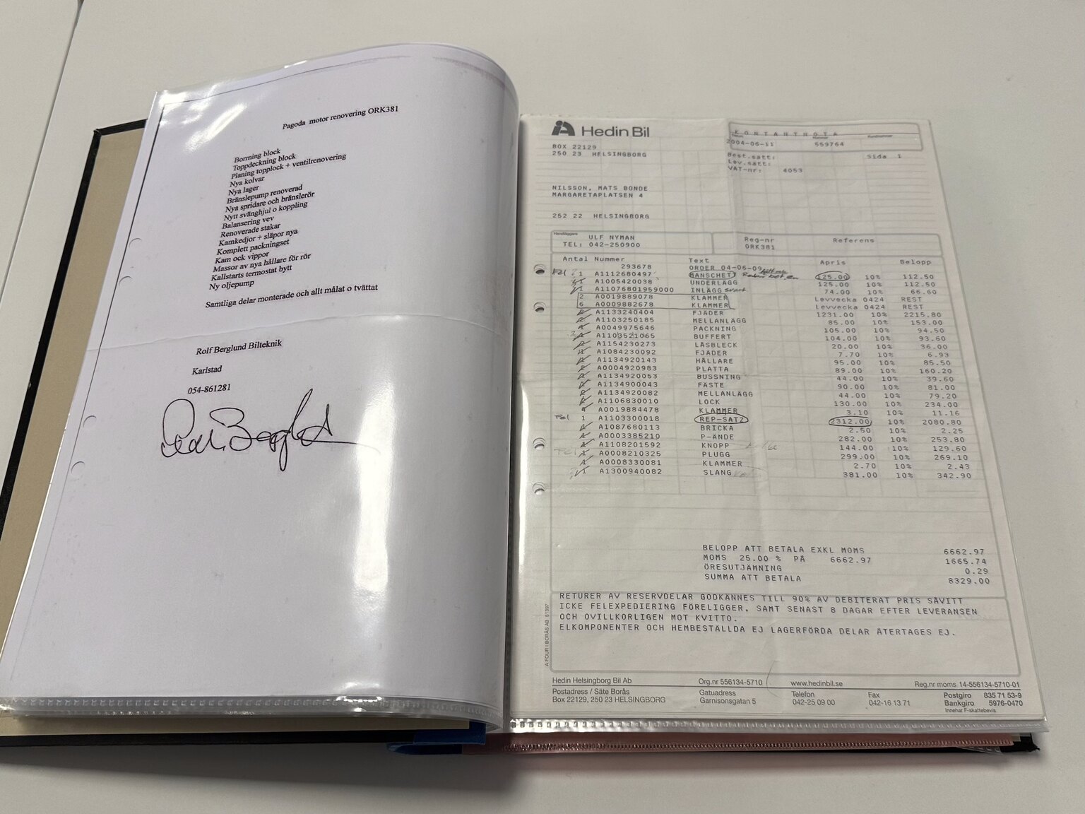 Dokumentation för 1968 Mercedes Benz SL 280 Pagoda