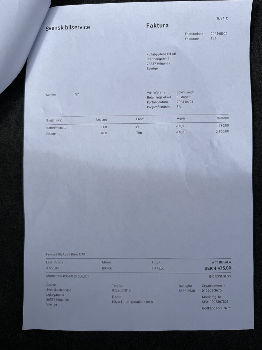 Documentation for 1987 BMW 325i Convertible