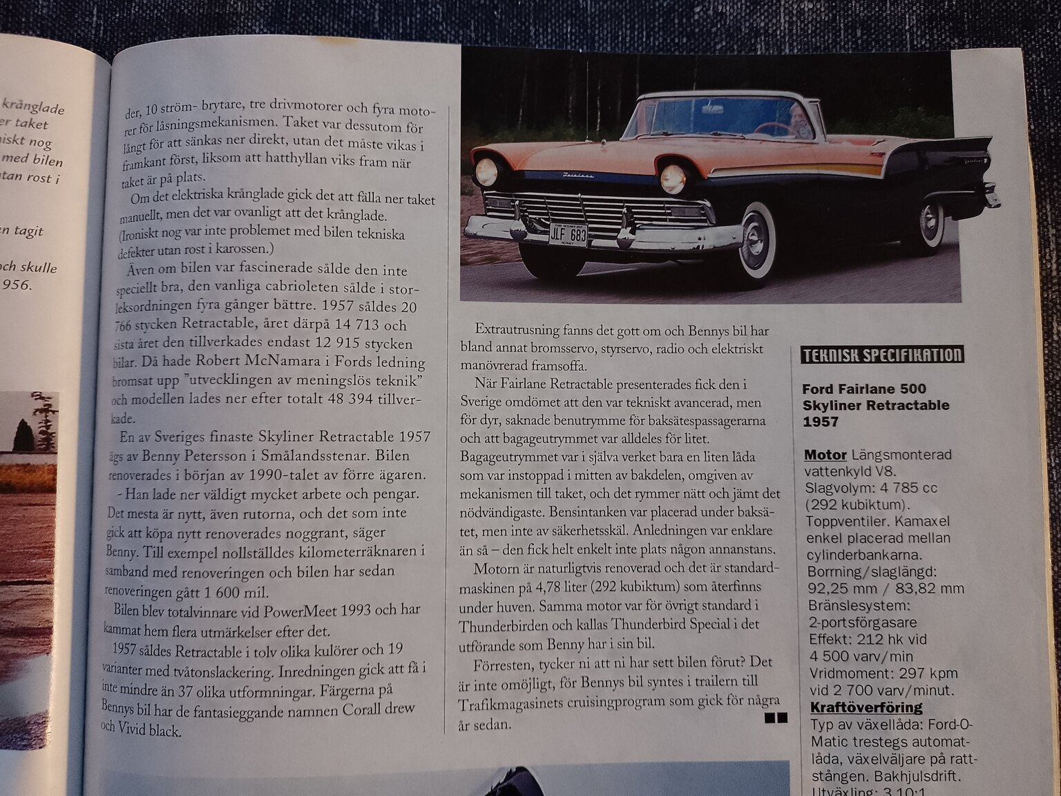 Documentation for 1957 Ford Fairlane 500 Skyliner Retract