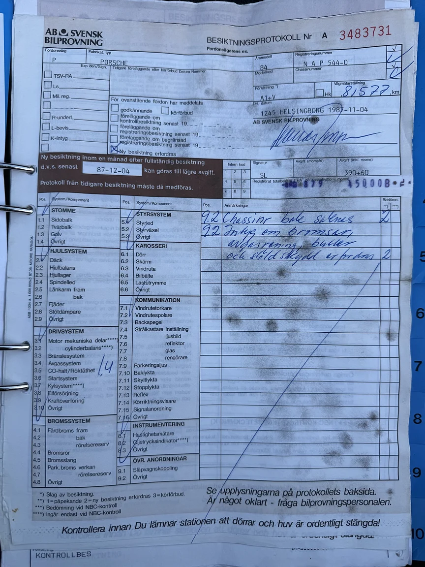 Dokumentation för 1984 PORSCHE 944 Targa (22)