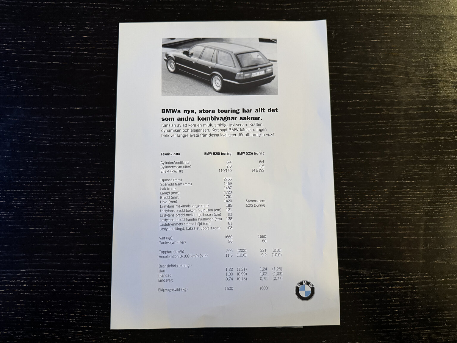 Dokumentation, 1996 BMW 520i Touring