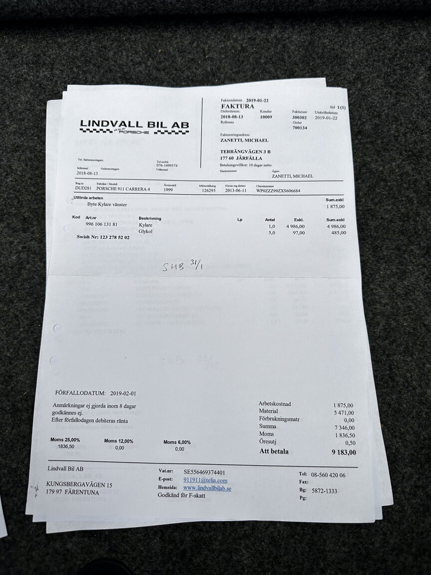 Documentation for 1999 Porsche 911 Carrera 4
