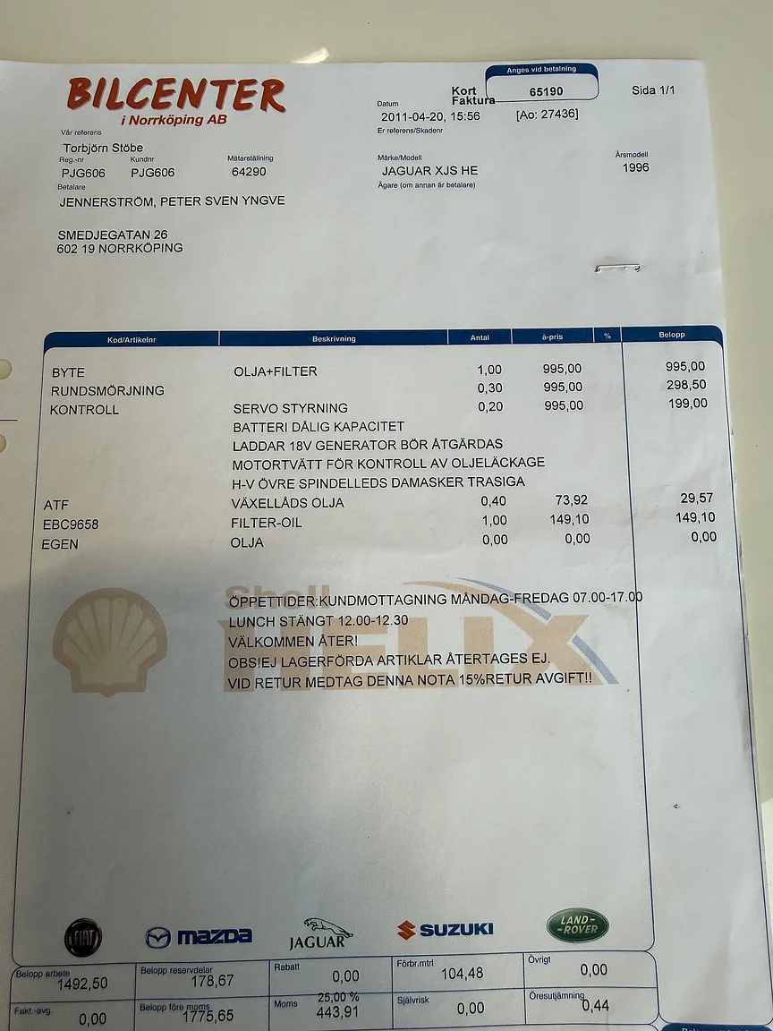 Dokumentation för 1985 Jaguar XJS HE (14)