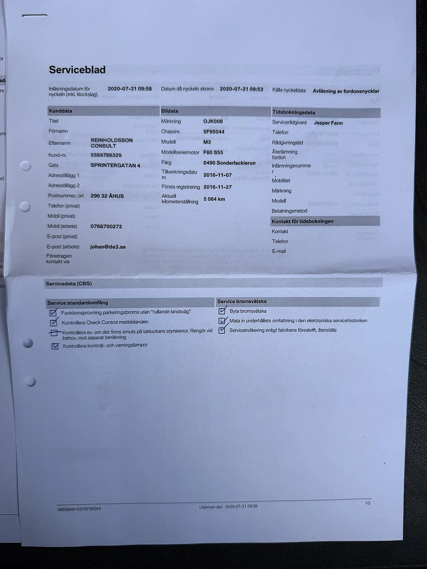 Dokumentation för 2017 BMW M3 Competition 30 Jahre (5)