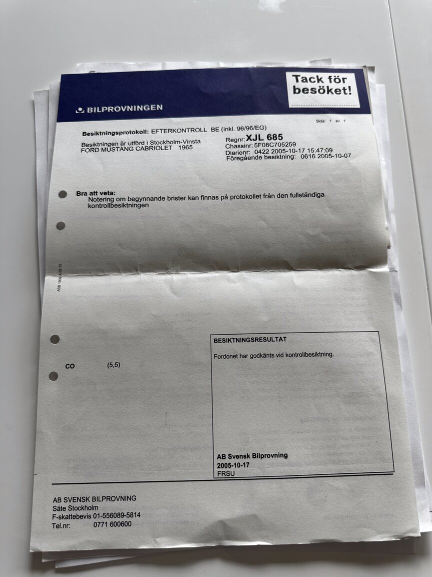 Dokumentation för 1965 Ford Mustang Cabriolet (63)