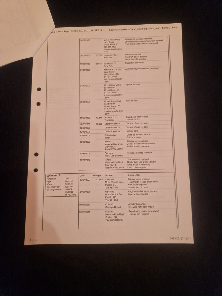 Documentation for 2003 Jaguar XK8 Cabriolet