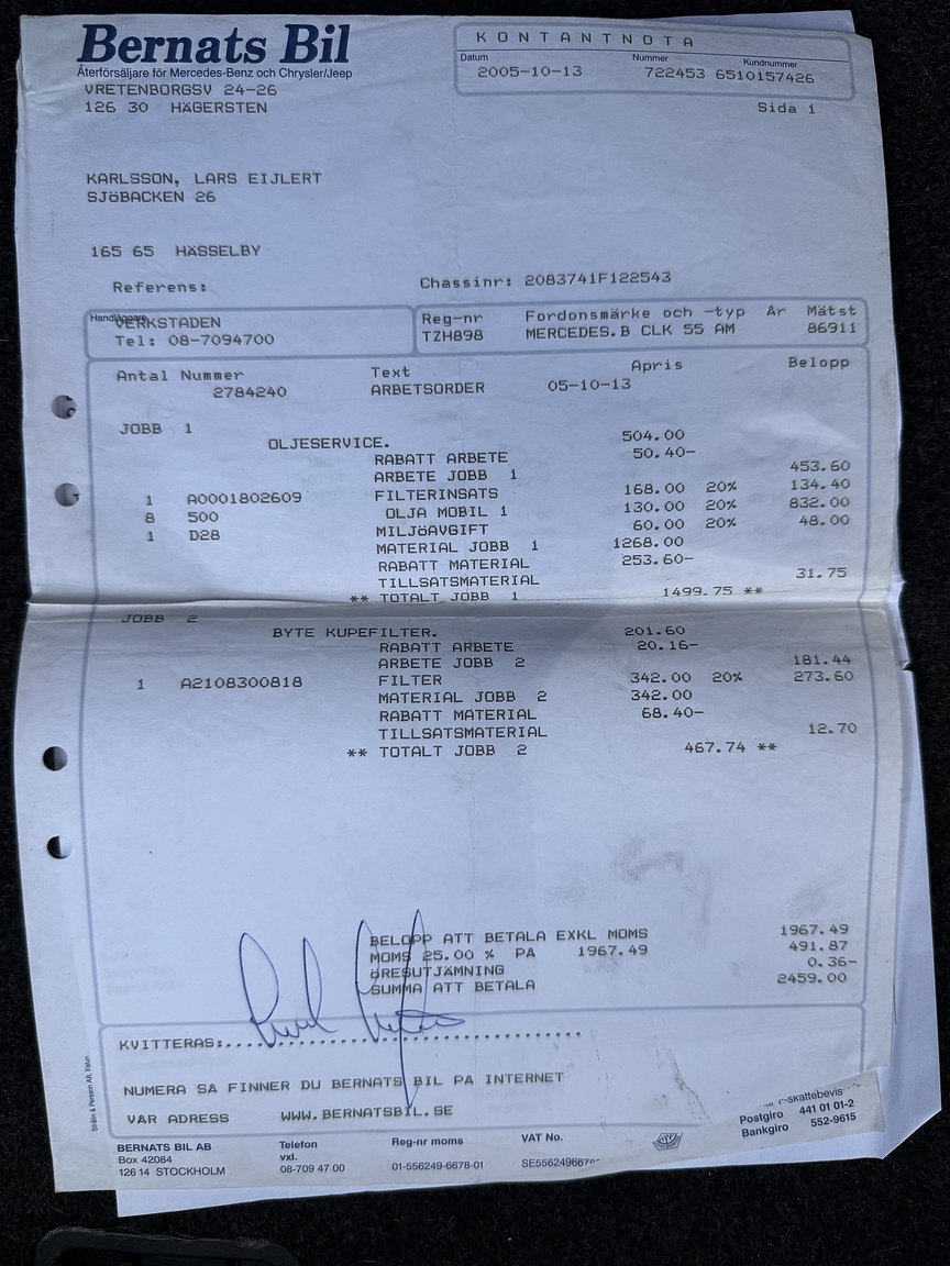 Documentation for 2000 Mercedes-Benz CLK 55 AMG Coupé
