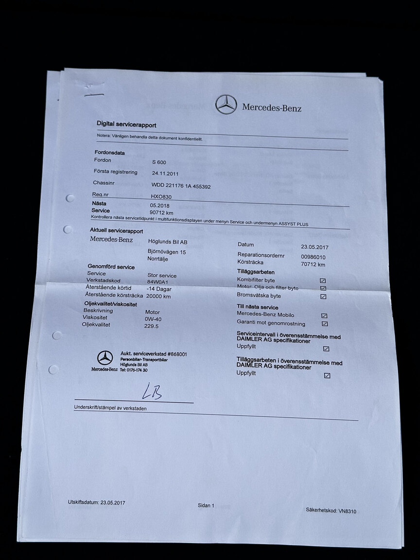 Dokumentation för 2011 Mercedes-Benz S600 (19)