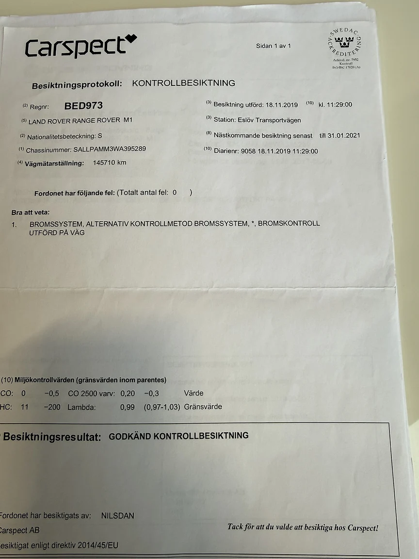 Dokumentation, 1998 Land Rover Range Rover P38 (14)