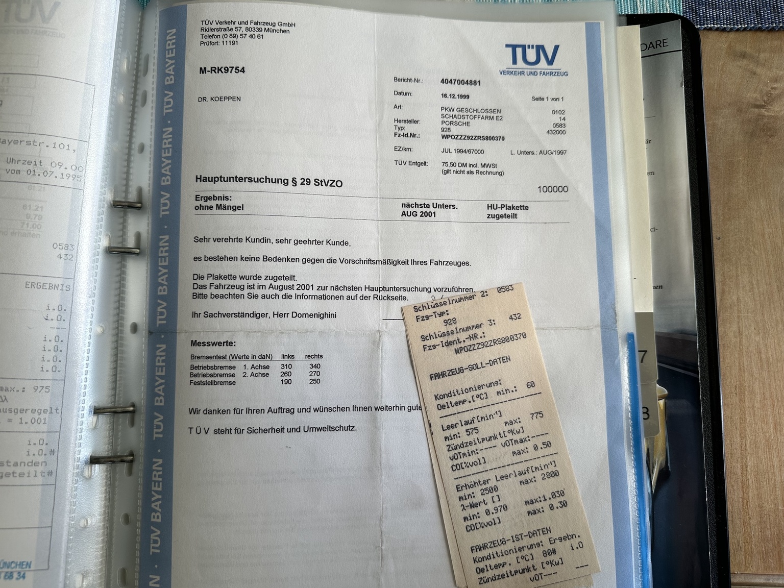 Documentation for 1994 Porsche 928 GTS