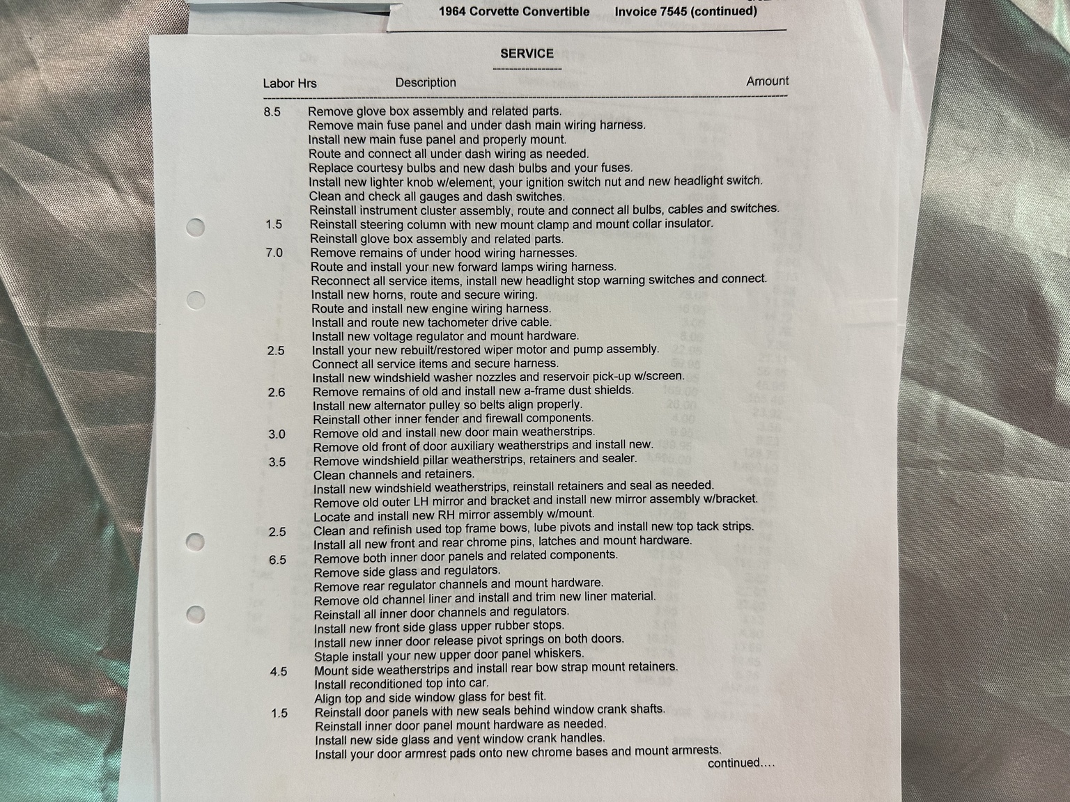 Dokumentation för 1964 Corvette C2 Stingray Cabriolet (5)