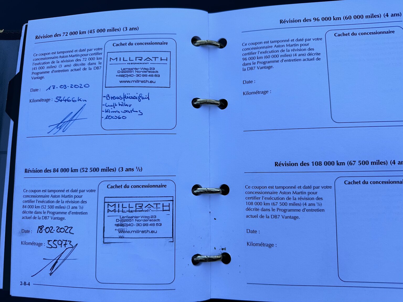 Documentation for 2003 Aston Martin DB7