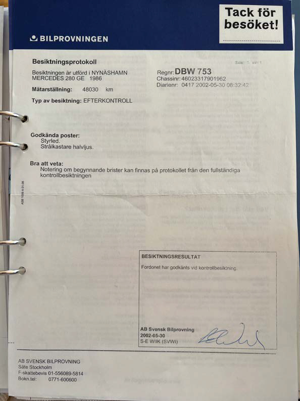 Dokumentation, 1986 Mercedes 280 GE (17)