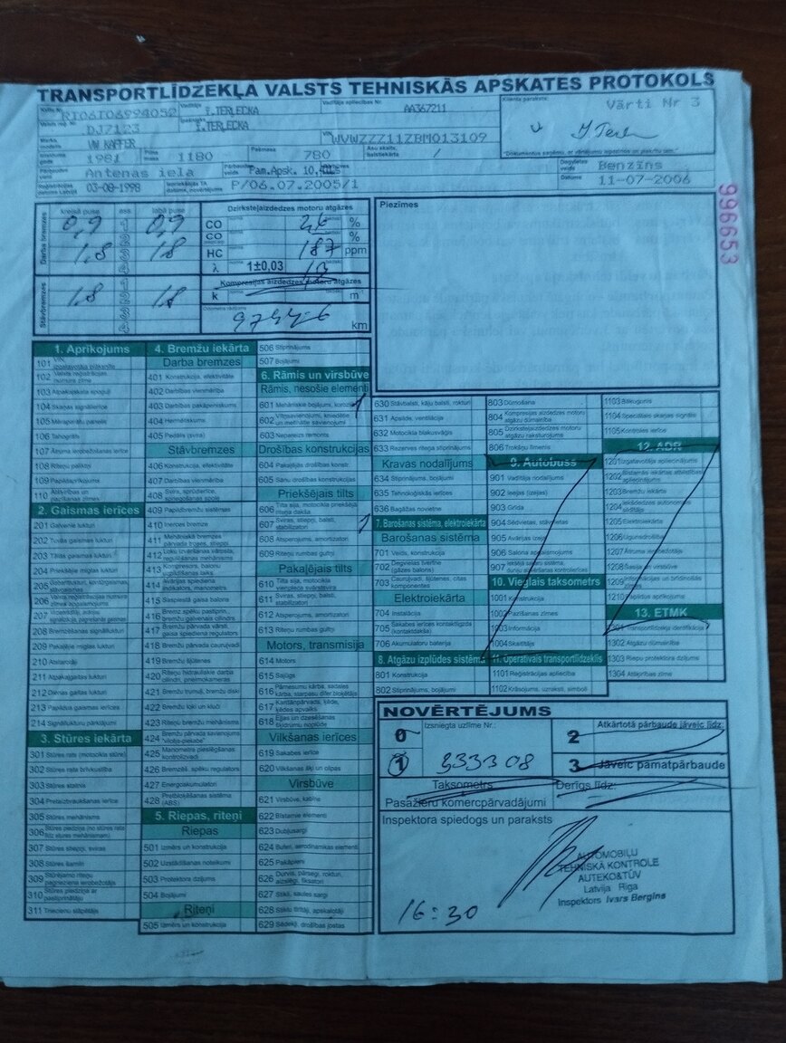 Dokumentation för 1981 1981 VOLKSWAGEN 