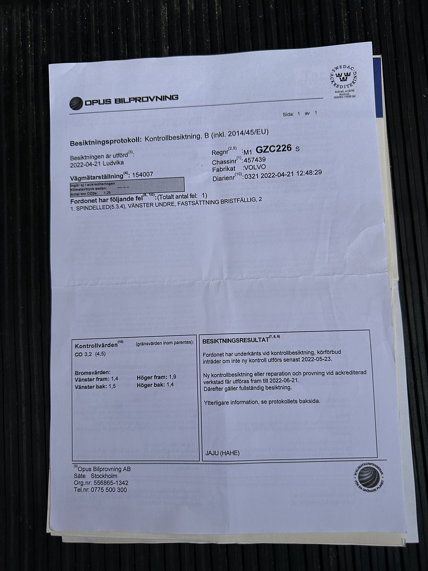 Dokumentation, 1974 Volvo 142 2.0