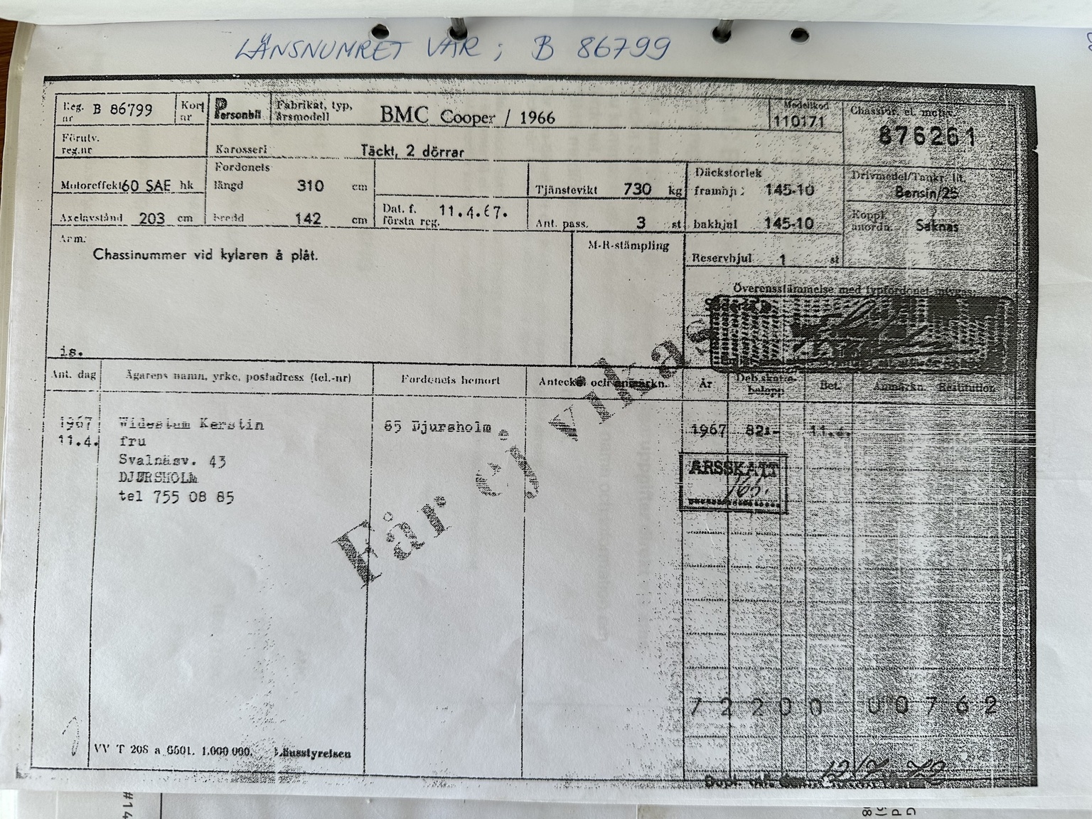 Dokumentation för 1966 BMC Cooper (3)