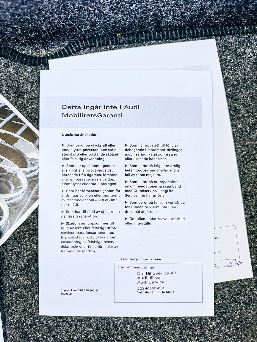 Documentation for 2008 Audi R8 4.2 V8 Turbo Manuell