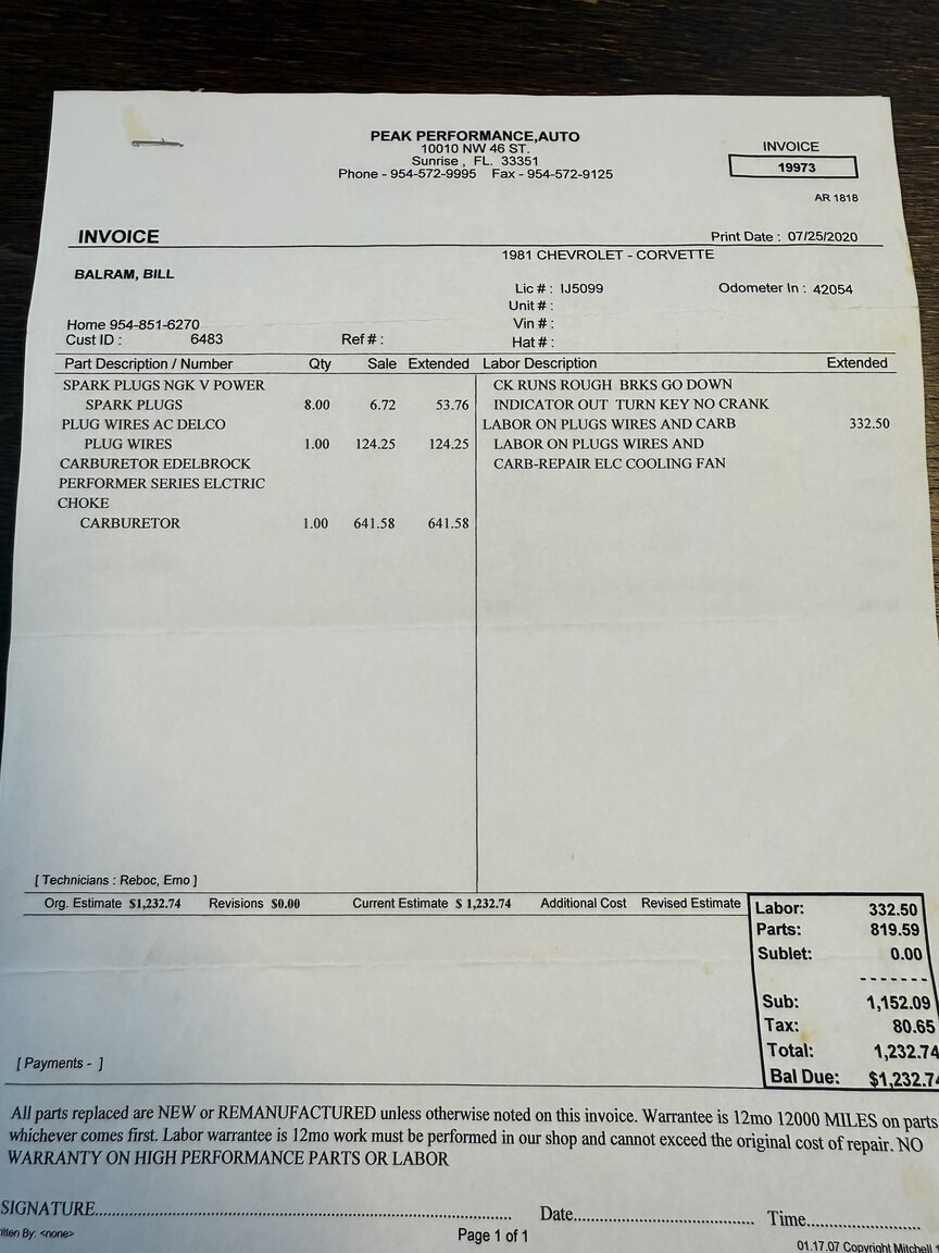 Dokumentation för 1981 Chevrolet Corvette (8)