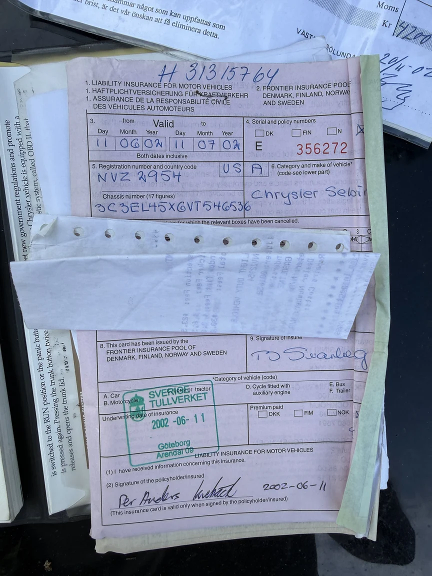 Documentation for 1997 Chrysler Sebring Cabriolet (9)