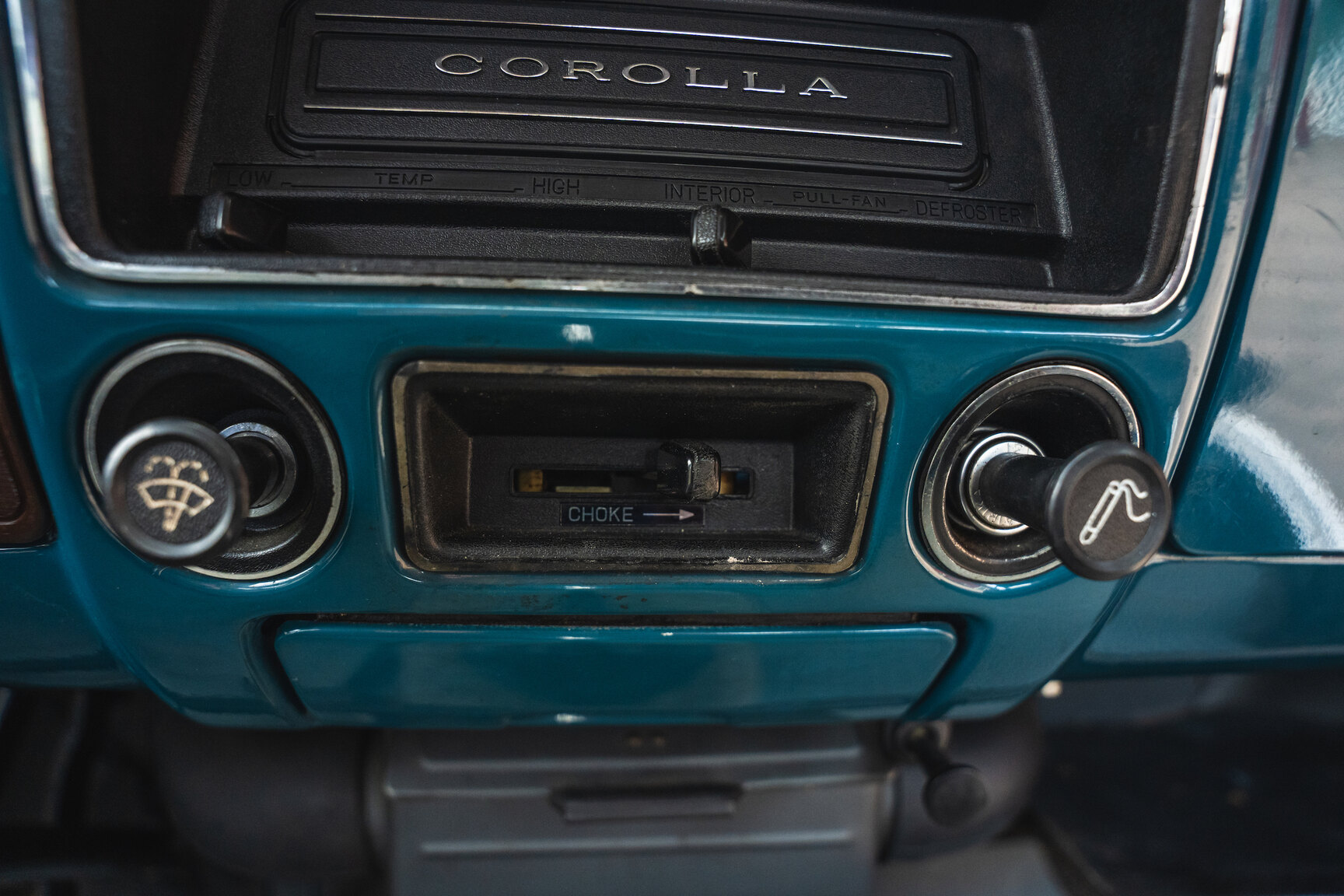 Interiörbild 1969 Toyota Corolla Coupé