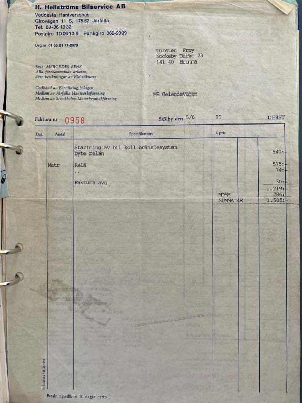 Dokumentation för 1986 Mercedes 280 GE (61)