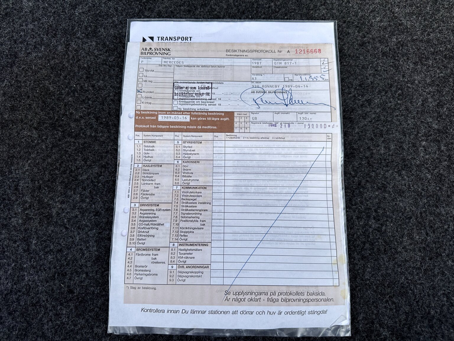 Documentation for 1987 Mercedes 300 SE
