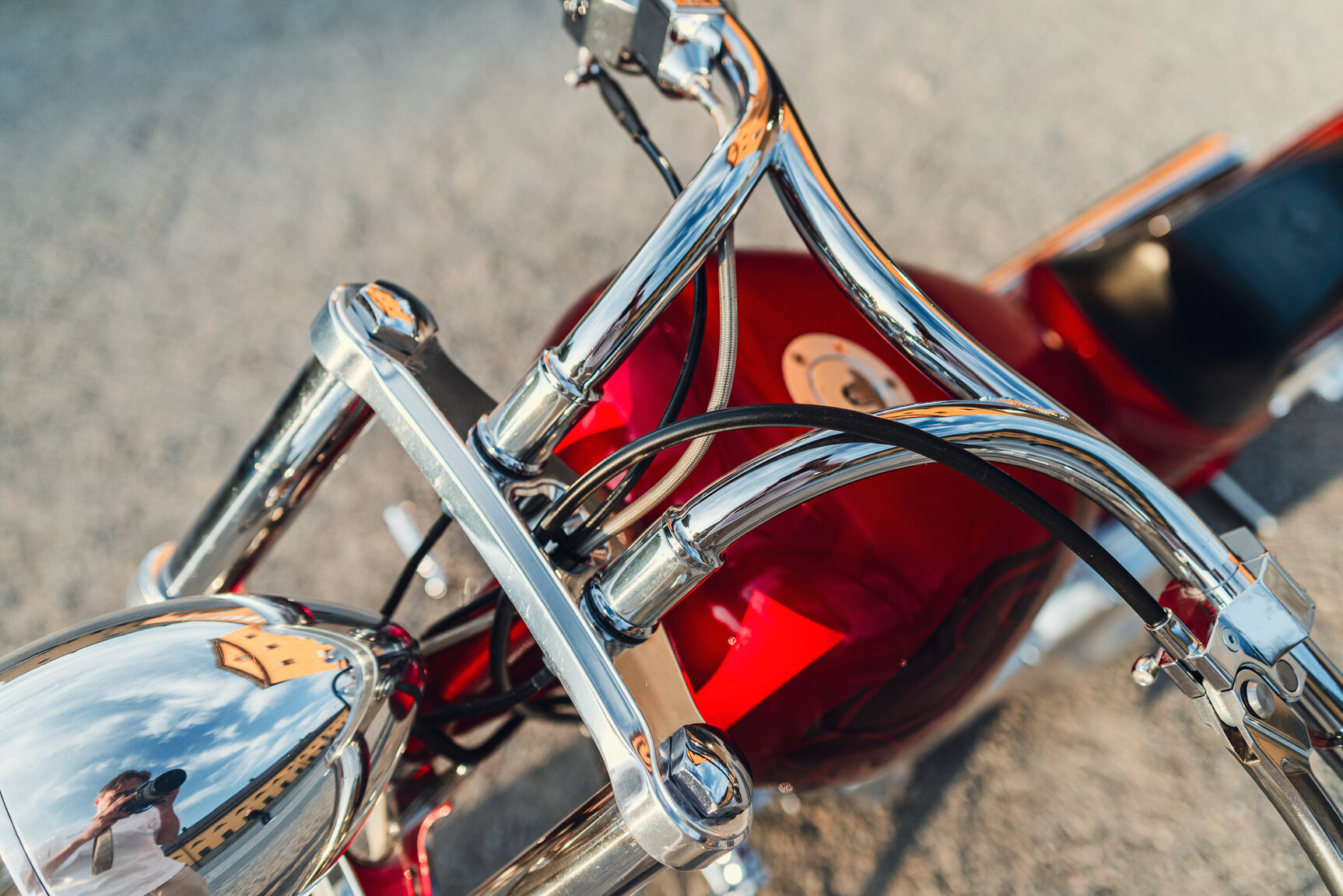 Exterior image of 2001 Unique Custom Cycles Red Inferno