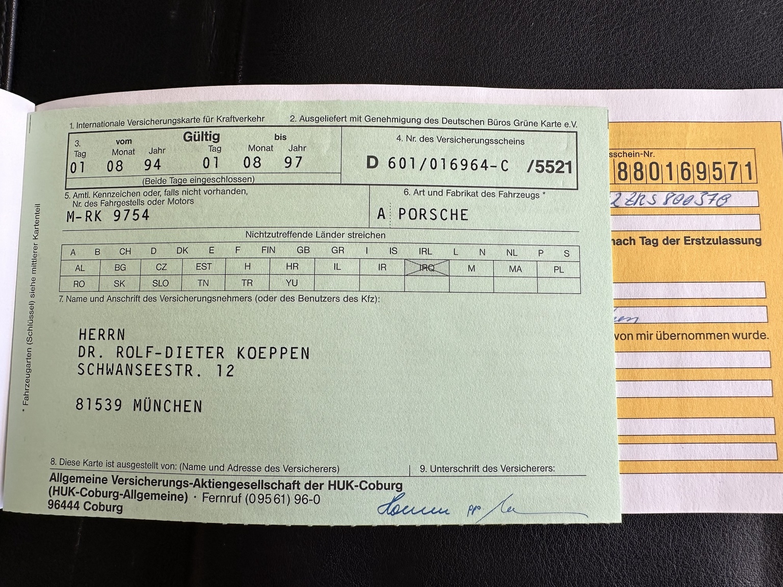 Documentation for 1994 Porsche 928 GTS