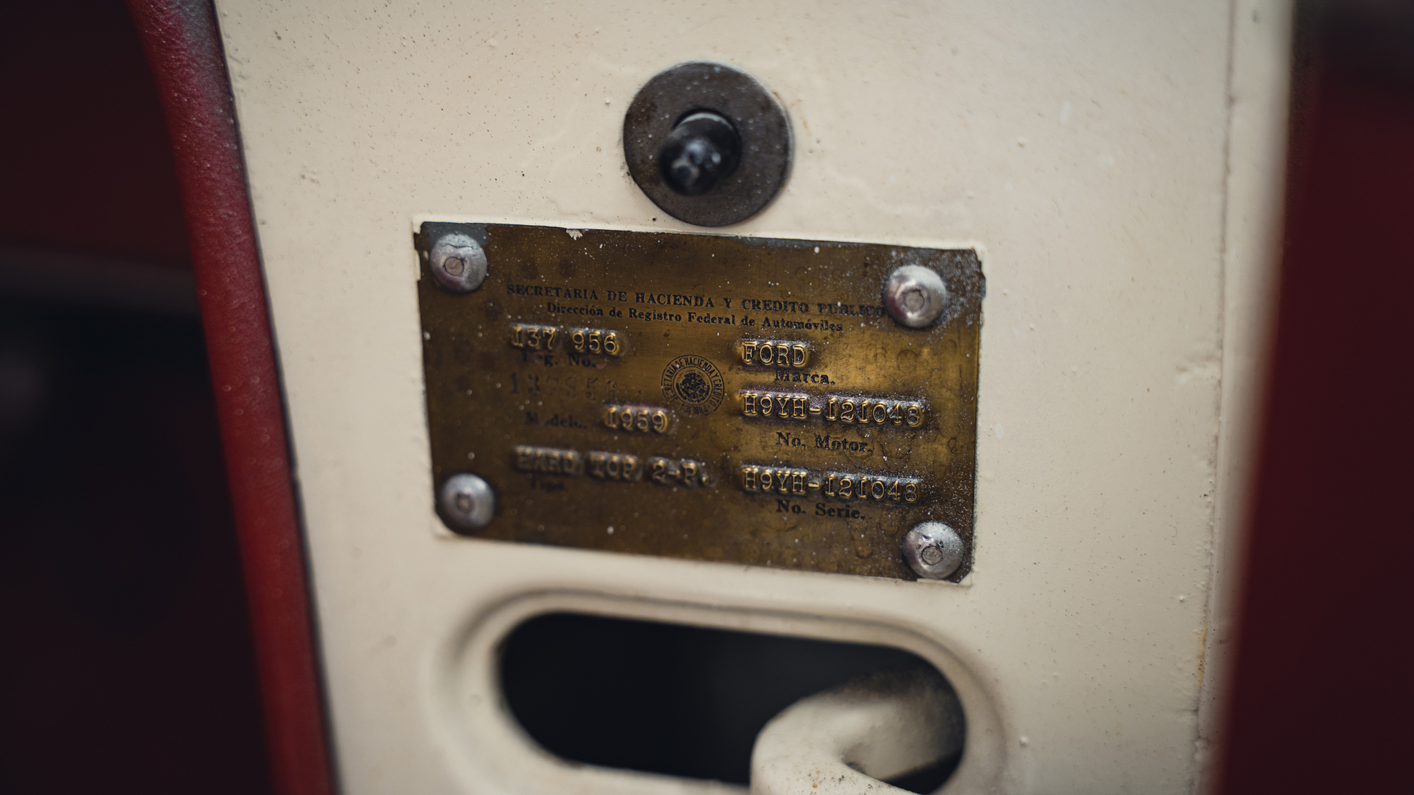 Innenraumfoto von 1959 Ford Thunderbird hardtop