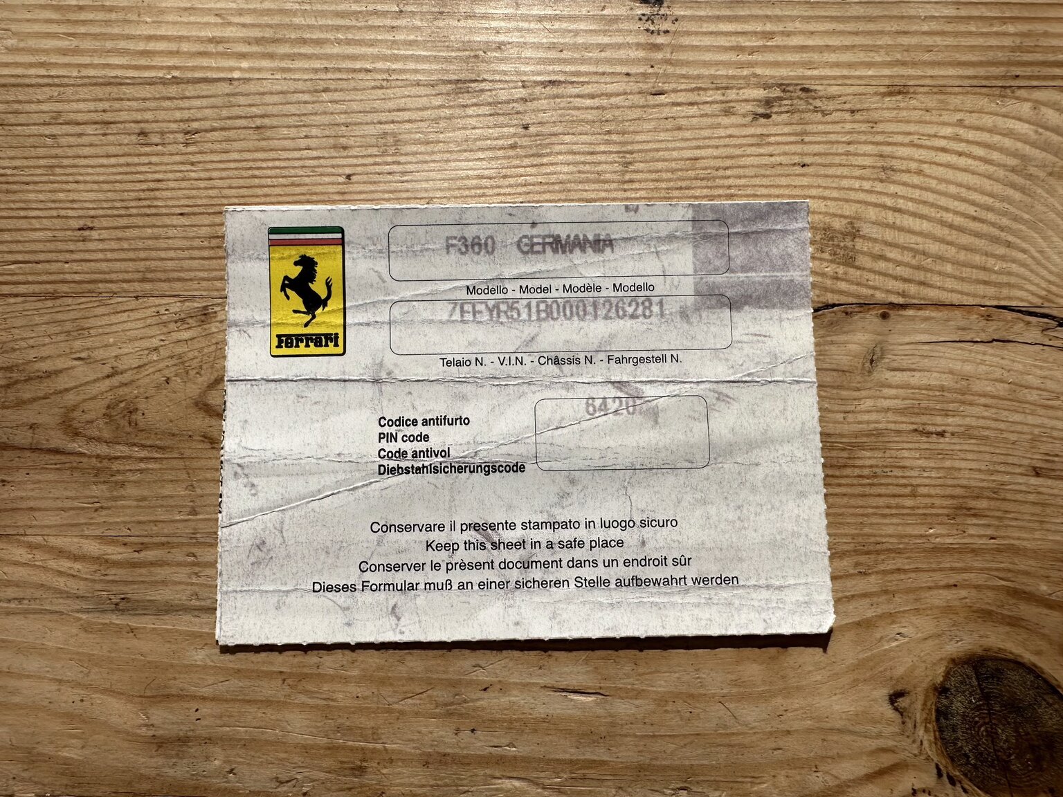 Documentation for 2001 Ferrari 360 Modena V8 Manual (10)