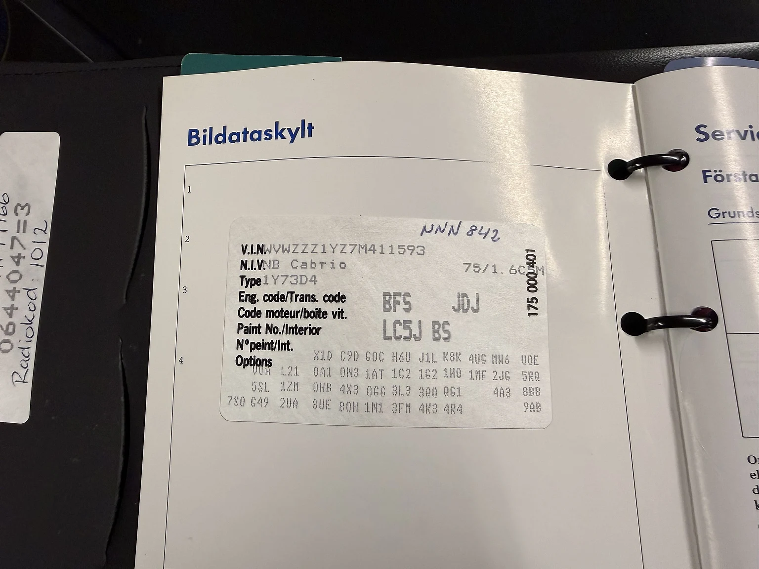 Dokumentation, 2007 VW Beetle 1600 Cabriolet  (3)