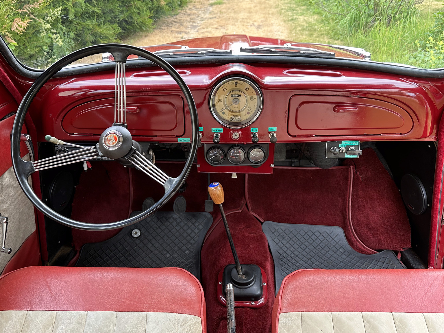 Interiörbild 1958 Morris Minor 1000