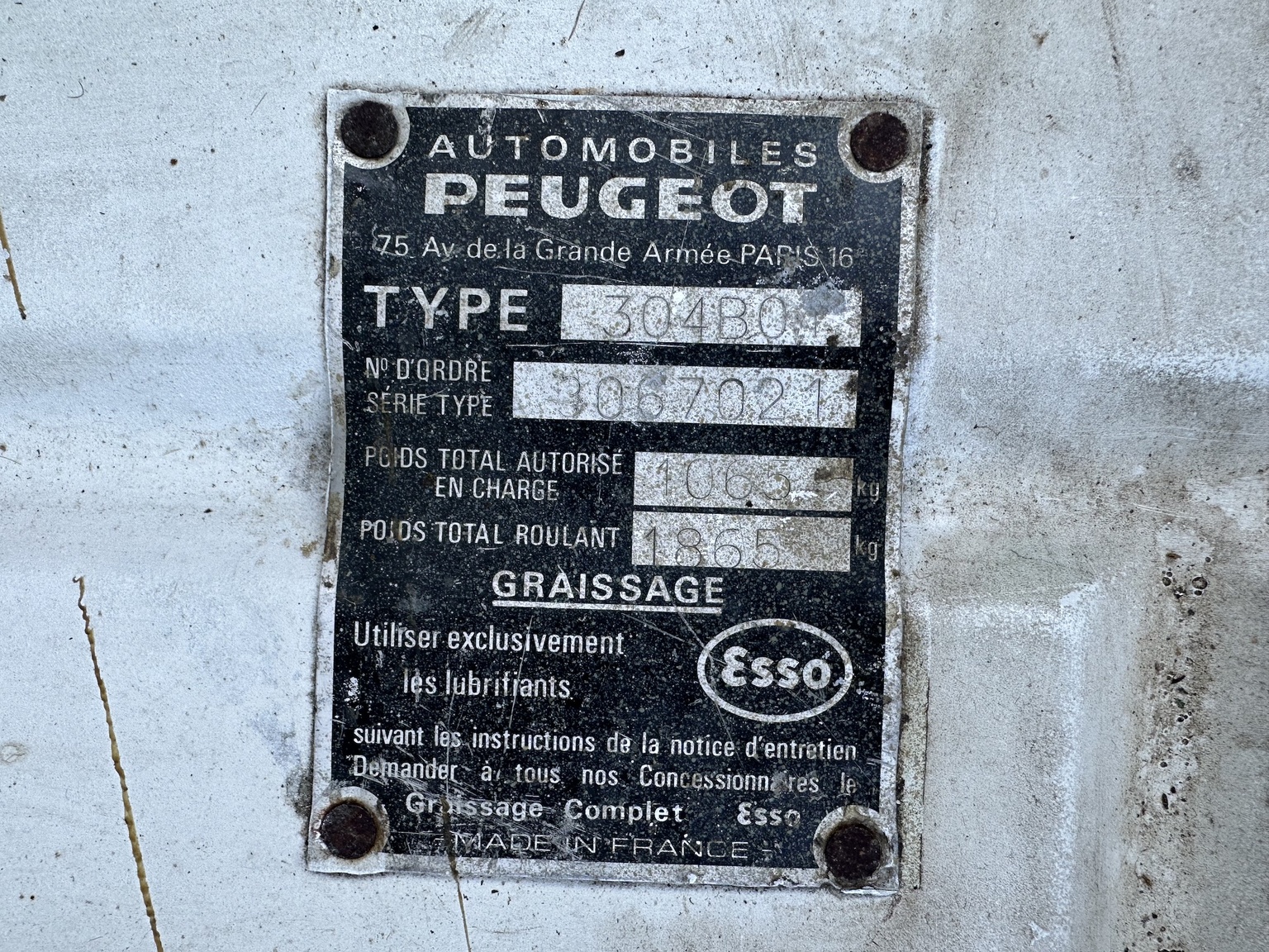 Interiörbild 1970 Peugeot 304 Cabriolet