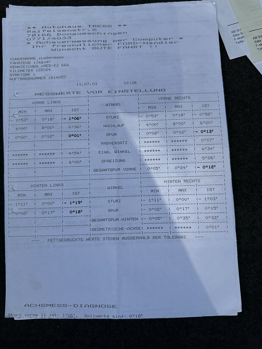 Documentation for 2001 Jaguar XJR