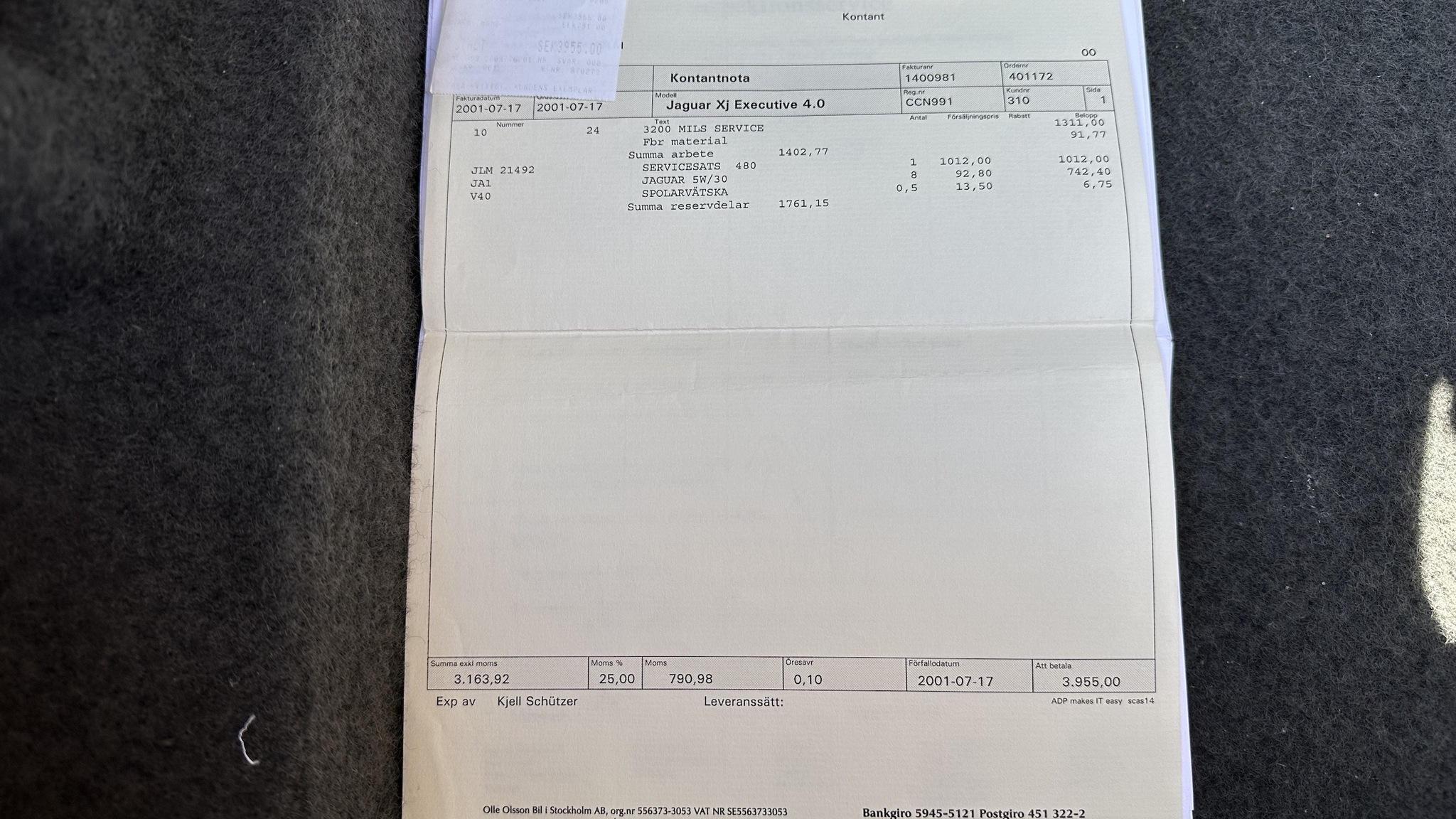 Dokumentation för 1997 Jaguar XJ 4.0 Executive