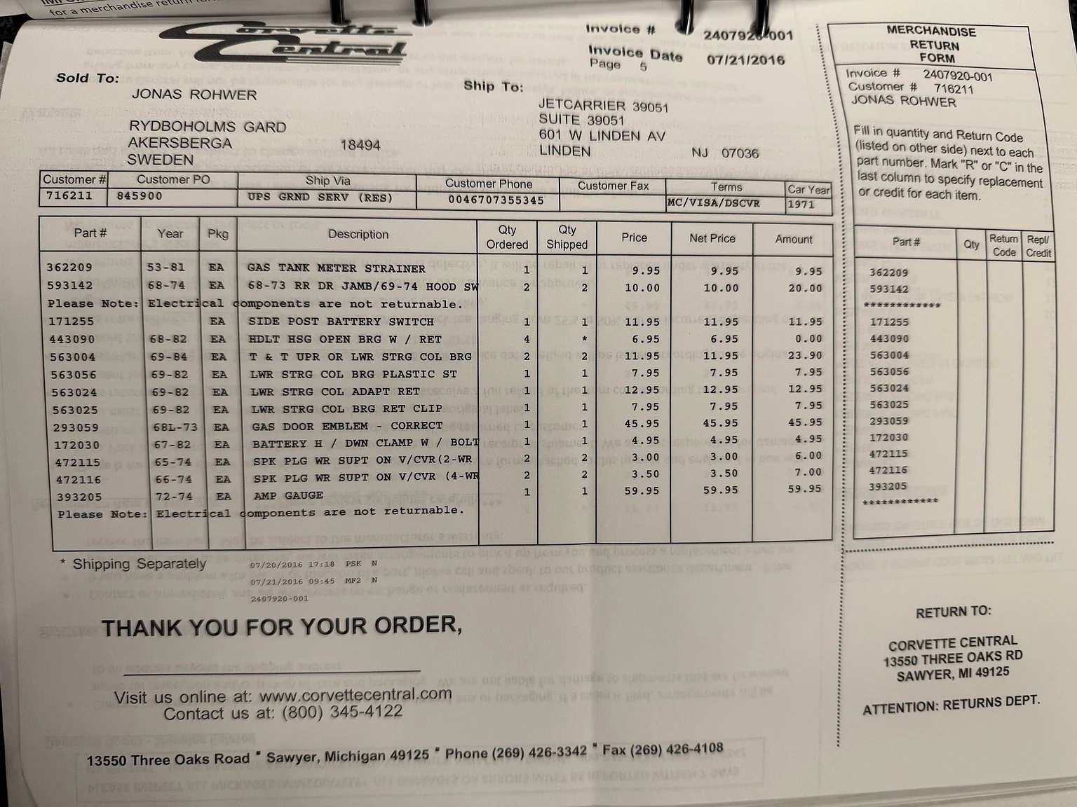 Dokumentation, 1971 Chevrolet Corvette Stingray Special 598 cui V8 795 hk (76)