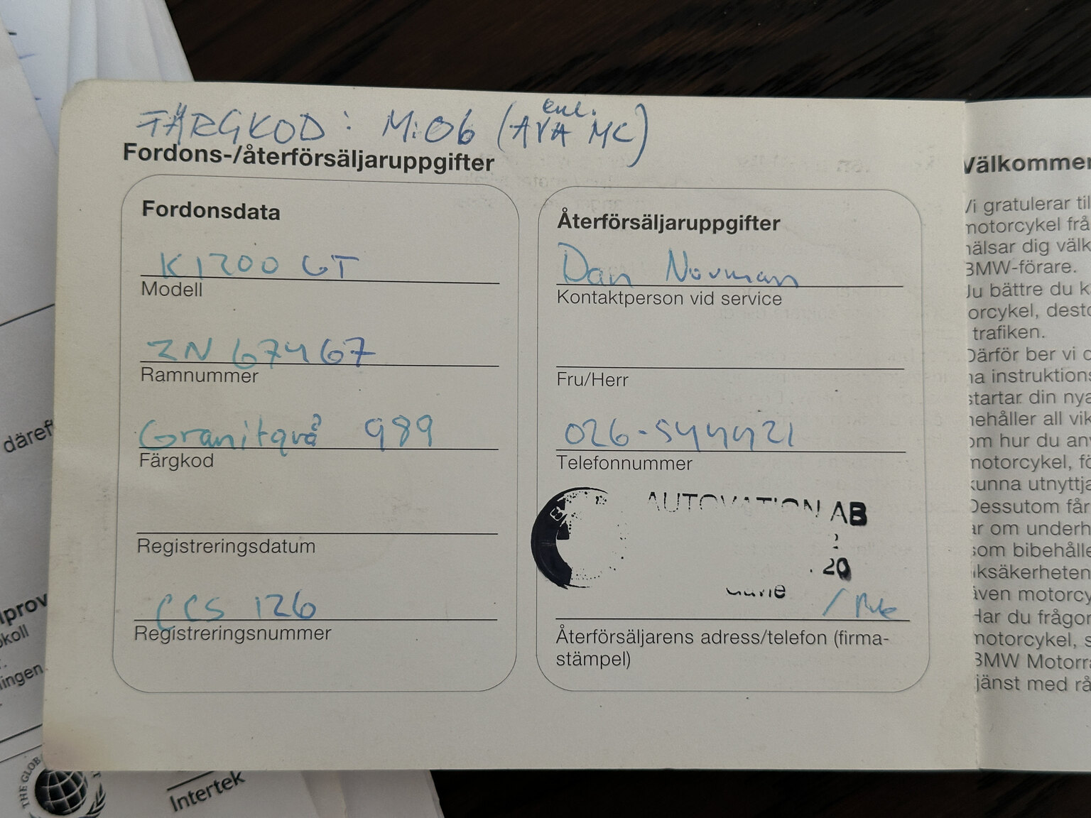 Documentation for 2006 BMW K 1200 GT  (3)