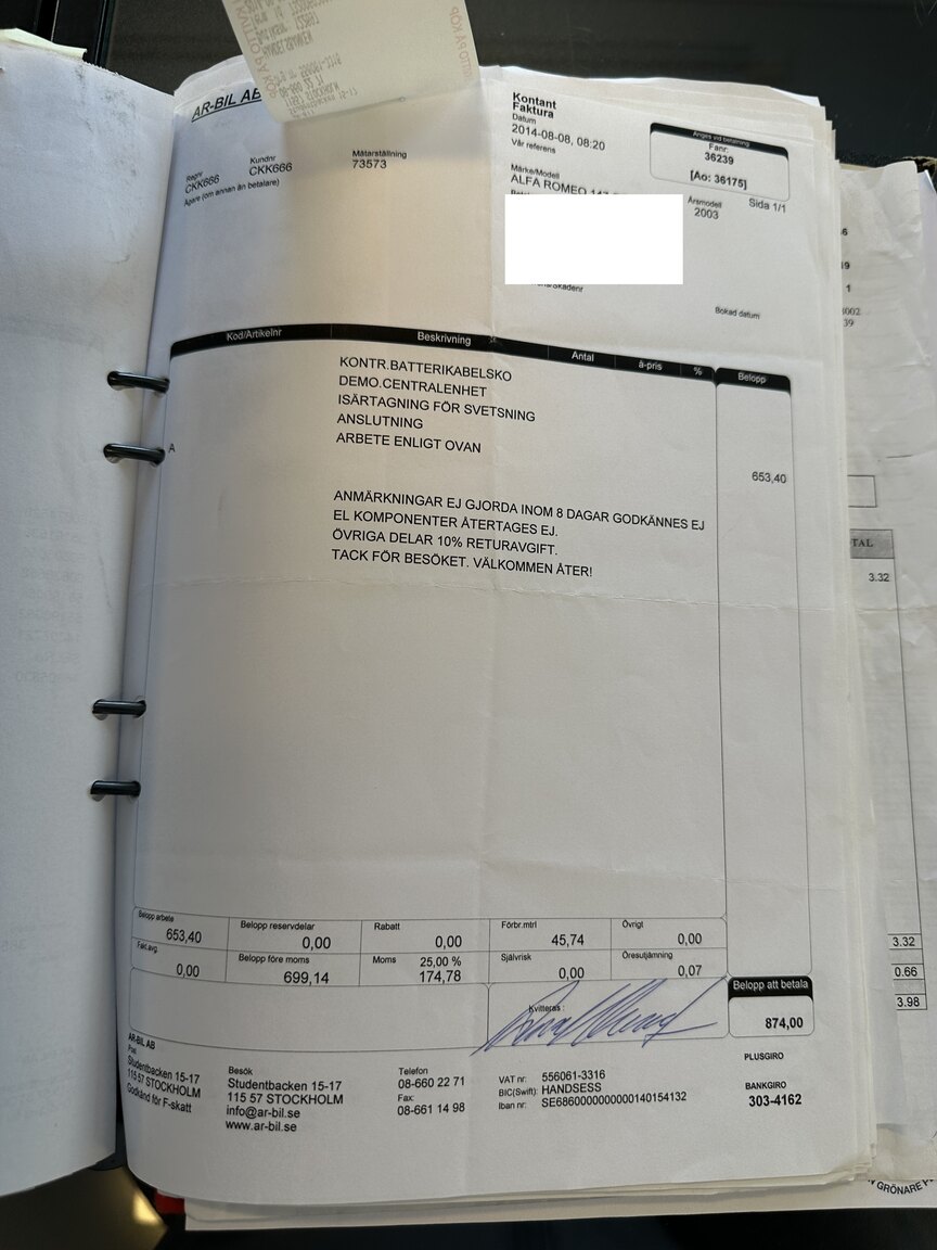 Dokumentation för 2003 Alfa Romeo 147 GTA