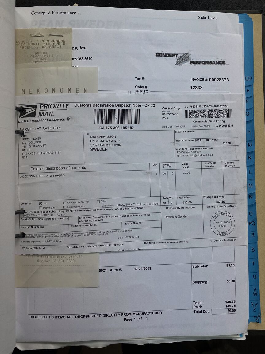 Dokumentation för 1991 NISSAN 300 ZX